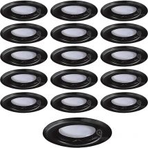 Lot de 15 Spots Encastrables Fixe Noir Mat avec GU10 LED 5W eqv. 50W Blanc Chaud 3000K