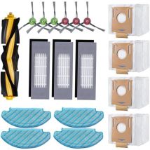 Lot de 18 accessoires de rechange pour aspirateur Ecovacs Deebot N8/ N8+/ N8 Pro/ N8 Pro+/ ozmo T8/ T8+/ T8 aivi/ T8 aivi+/ T9/ T9+, 4 lingettes, 3