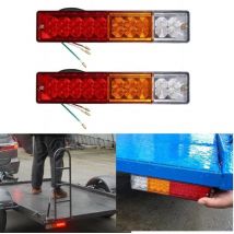 Lot de 2 12V Feux de Remorque LED,Universel led Feux Arrière 20LED Feux de Recul Freinage Clignotant Eclairage Phare Arrière pour Remorque Camion