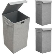 Dunedesign - Lot de 2 : 50L Panier à Linge Sale avec Couvercle - 30x30x60 Bac de Rangement xl