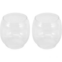 Feiyue - Lot de 2 abat-jours en verre pour lampe à huile, protection rétro pour lampe à pétrole