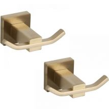 Lot de 2 accessoires de salle de bain, double housse de peignoir, crochet mural en acier inoxydable brossé doré