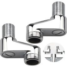 Lot de 2 adaptateurs de raccord S 3/4' AG x 1/2' AG décalé de 40 mm en laiton, raccord excentrique 3/4' x 1/2' pour robinetterie murale