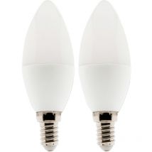 Lot de 2 ampoules led flamme 5,2W E14 470lm 2700K - Blanc chaud - Zenitech