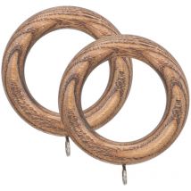 Lot de 2 anneaux de rideaux en bois artisanaux pour rideaux