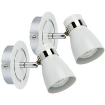 Set mit 2 Wandleuchten hampton GU10 in Weiß und Chrom