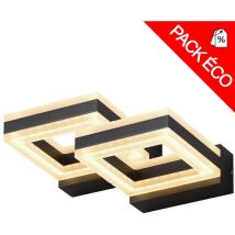 Lot de 2 appliques LED SQUARE RING - 12W Miidex Lighting