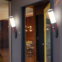 Lot de 2 torches murales lampes d'extérieur détecteurs de mouvement jardin balcon lumières ANTRHAZIT dans un ensemble comprenant des ampoules LED
