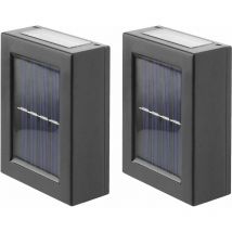 Lot de 2 appliques murales solaires d'extérieur Blanc froid