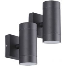 Arum Lighting - Lot de 2 Appliques noir venice Extérieure double faisceau GU10 IP54