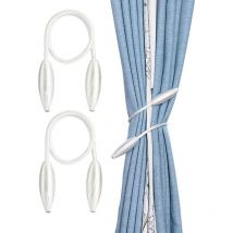 Lot de 2 attaches de rideaux décoratives, attaches torsadées créatives pour rideaux de fenêtre (blanc)