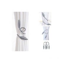 Lot de 2 attaches de rideaux décoratives, attaches torsadées créatives pour rideaux de fenêtre (gris)