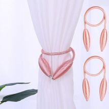 Lot de 2 attaches de rideaux décoratives, attaches torsadées créatives pour rideaux de fenêtre (rose)