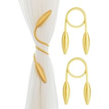 Lot de 2 attaches de rideaux décoratives en corde, attaches torsadées créatives pour rideaux de fenêtre (doré)