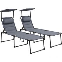 Lot de 2 bains de soleil pliables felicia gris