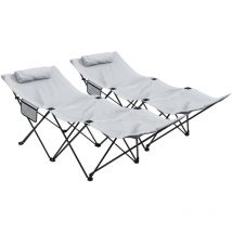 Lot de 2 bains de soleil transats stuart gris