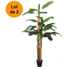 Lot de 2 Bananiers 120 cm Artificiels. Pour une décoration d'intérieur Sublimée
