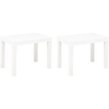 Bonnevie - Lot de 2 Bancs de jardin Banquette de Jardin - Mobilier de jardin Blanc Plastique BV215114