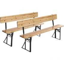 Mob Event Pro - Lot de 2 bancs en bois pliants brasserie avec dossier