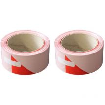 Soppec - Lot de 2 bandes de chantier 50 mm x 100 m - Rouge et Blanc
