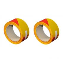 Soppec - Lot de 2 bandes de chantier 50 mm x 100 m - Rouge et jaune