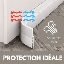 Lot de 2 Bas de porte anti-courant d'air & étanchéité porte - nouveau bas de porte isolant (rapide à installer), idéal pour l'isolation contre le