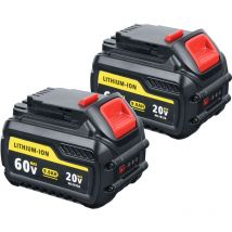 Pdstation - Lot de 2 batteries de rechange pour DeWalt DCB606 DCB609 20 V/60 v max 9,0 Ah, compatibles avec les outils électriques DeWalt 20 V/60 v,