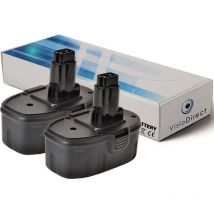 Visiodirect - Lot de 2 batteries pour Black et Decker FSL18 lampe torche 3000mAh 18V