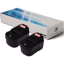 Visiodirect - Lot de 2 batteries pour Black et Decker HP148F3B perceuse visseuse 3000mAh 14.4V