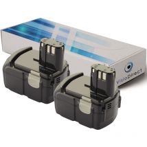 Visiodirect - Lot de 2 batteries pour Hitachi DS18DL perceuse visseuse 3000mAh 18V