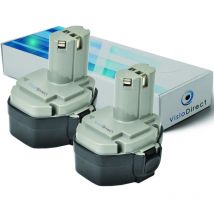 Visiodirect - Lot de 2 batteries pour Makita 6337DWDE perceuse sans fil 3000mAh 14.4V