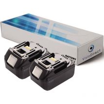 Visiodirect - Lot de 2 batteries pour Makita BDF452SHE perceuse visseuse 3000mAh 18V