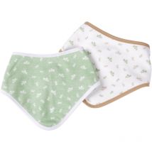 Lot de 2 bavoirs bandana en coton bio Multicolore 16x41 cm