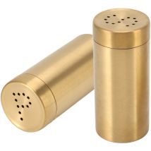 Lot de 2 bocaux à épices dorés en acier inoxydable antirouille avec couvercle ouvert pour sel, sucre, poivre, paprika