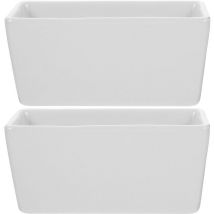 Lot de 2 bocaux à sucre simples en céramique à fond plat, récipient à sucre rectangulaire pour café