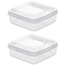 Lot de 2 boîtes de rangement pour fromage, réfrigérateur, boîte de rangement pour tranches de fromage, boîte de rangement pour tranches de fromage au