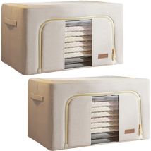 Lot De 2 Boîtes De Rangement Pour Le Linge, 48 L (24x2), Pliables, Matière Textile