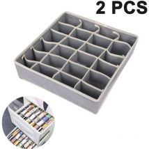 Lot de 2 boîtes de rangement pour sous-vêtements et autres petits accessoires, séparateurs de tiroirs pliables à 24 cellules pour le rangement de