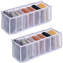 Lot de 2 boîtes de rangement pour tiroirs, sous-vêtements, soutiens-gorge, chaussettes, culottes, organiseurs de garde-robe
