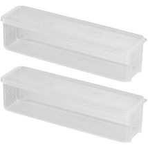Feiyue - Lot de 2 boîtes de rangement rectangulaires pour pâtes et nouilles, boîtes de rangement pour céréales scellées, boîte pour réfrigérateur