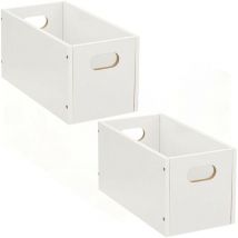 Lot de 2 Boîtes de rangement rectangulaire en mdf