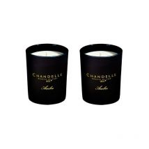 Babaflix - Lot de 2 Bougies décoratives cire de Soja naturel - Ambre