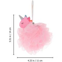 Lot de 2 boules de douche en maille de bain licorne, éponge de bain exfoliante pour enfants