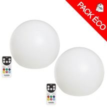 Lumisky - Lot de 2 boules lumineuses Multicolores Rechargeable bobby c Ø30 cm