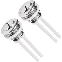Basetbl - Lot de 2 boutons pression universels pour réservoir d'eau de wc - 38 mm - Double chasse d'eau - Bouton pop-up - Double bouton de chasse