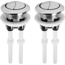 Readcly - Lot de 2 boutons pression universels pour réservoir d'eau de wc - 38 mm - Double chasse d'eau - Bouton pop-up - Double bouton de chasse