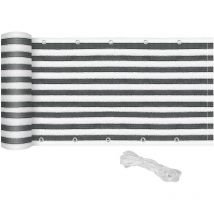 Lot de 2 brise-vues terry rayés gris et blanc