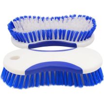 Lot de 2 brosses à récurer - En plastique - Avec poils denses - Brosse de nettoyage pour sol, tapis, carrelage, salle de bains