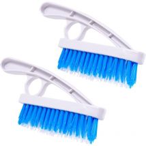 Lot de 2 brosses à récurer pour joints - Brosse à récurer en poils de nylon rigide pour baignoire, douche - Pour joints de sol et carrelage - Brosse