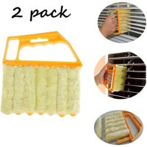 Lot de 2 brosses de nettoyage, nettoyeur de stores, volets, fenêtre, brosse pour stores, nettoyeur de poussière, équipement de nettoyage de la maison